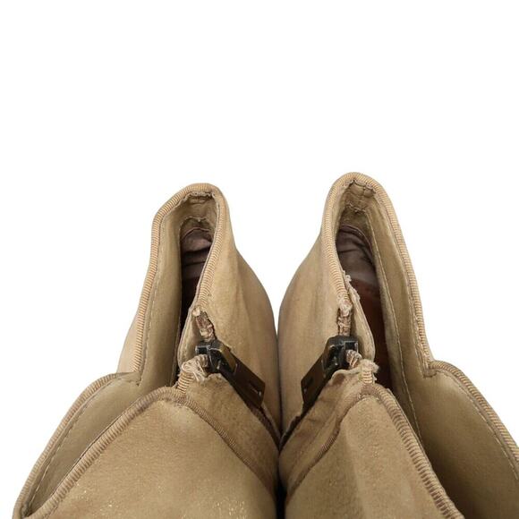 Sam Edelman Shoes Womens 7.5 Ankle Bootie Fashion Leather Classic Tan Block Heel - Picture 12 of 14